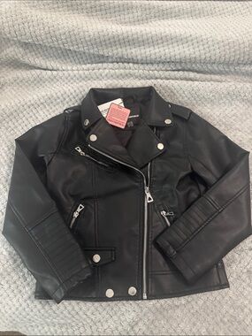 Urban Republic Black Faux Leather Jacket with Silver Hardware